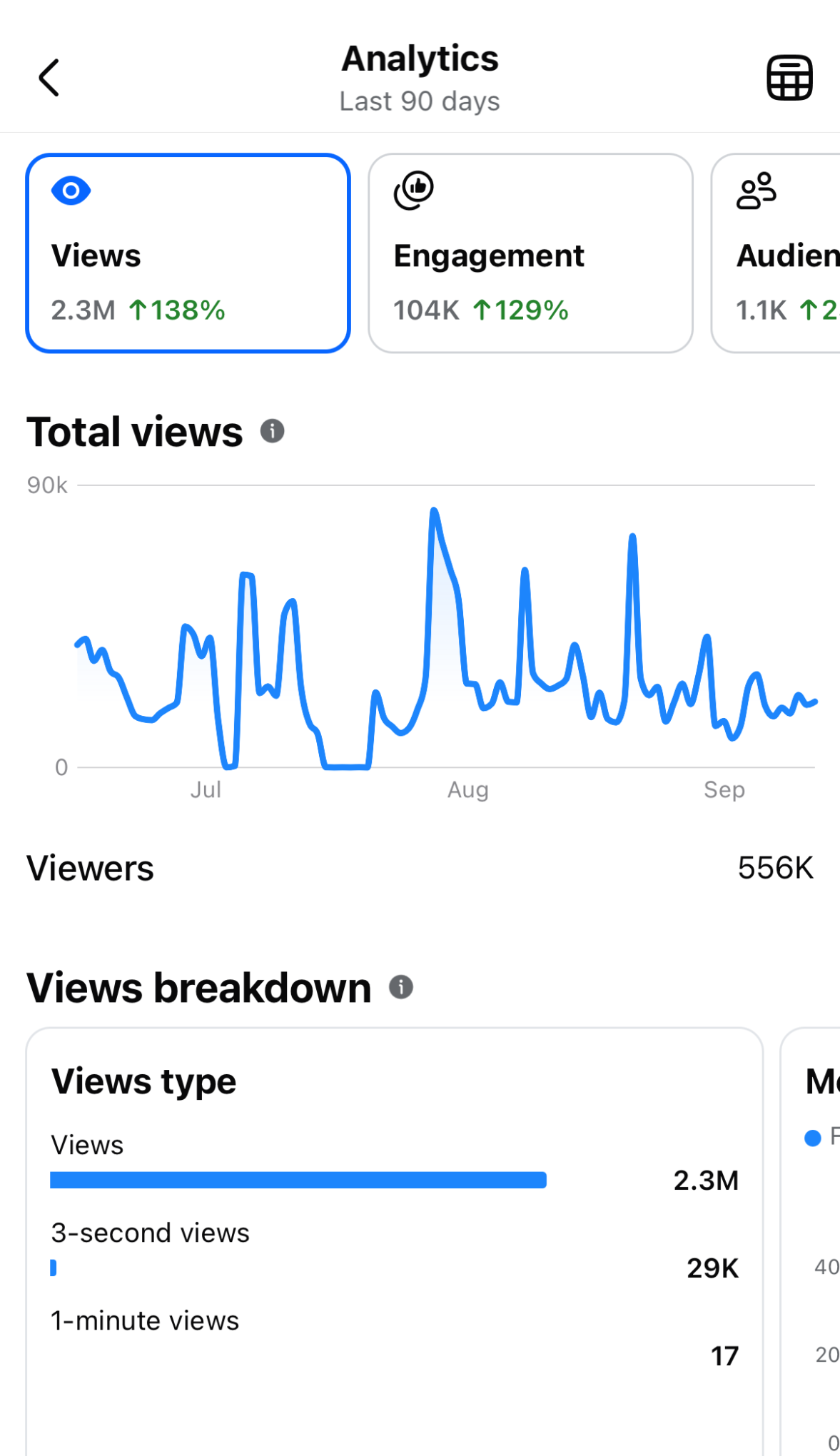 Реални Facebook Analytics резултати